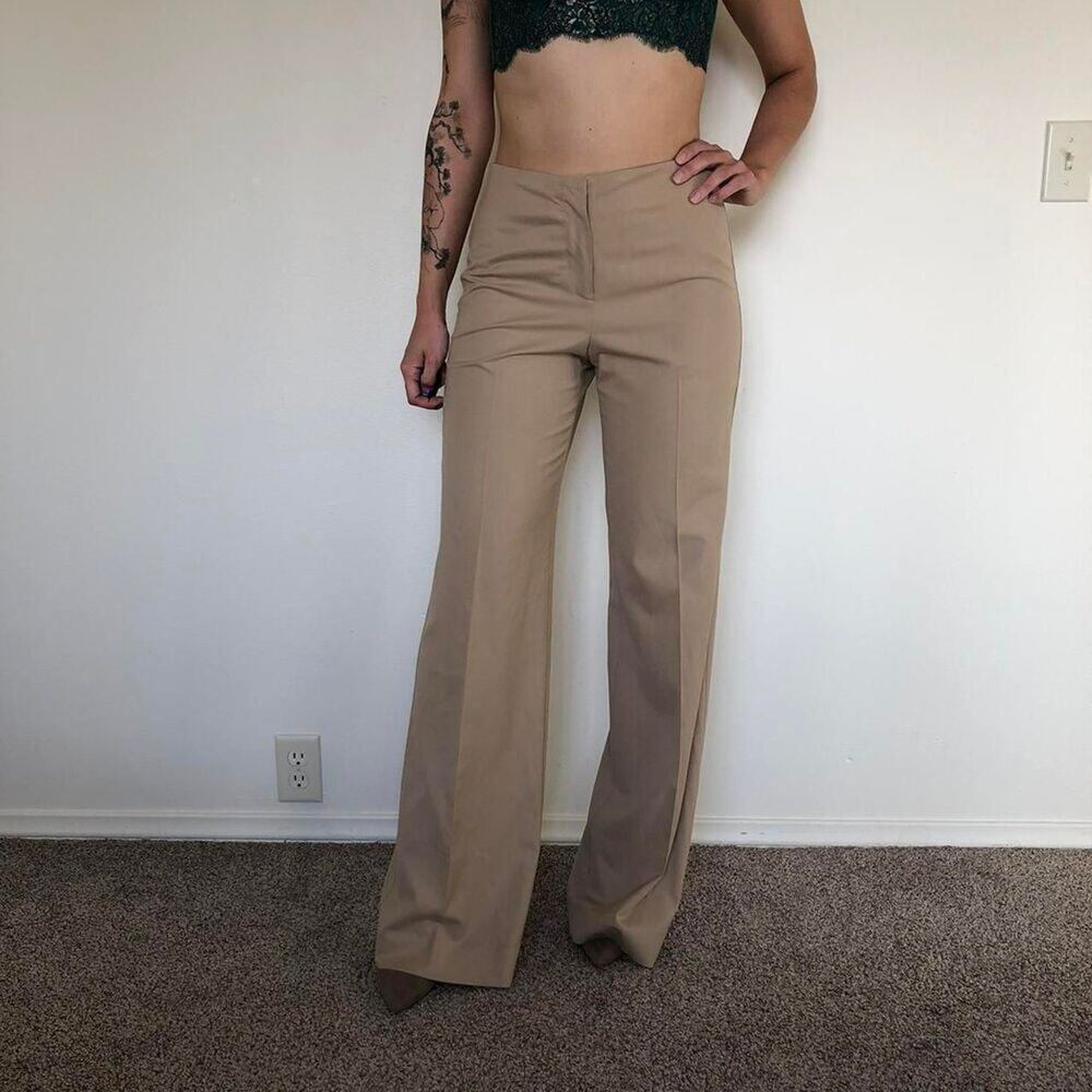 High Rise Beige Trousers